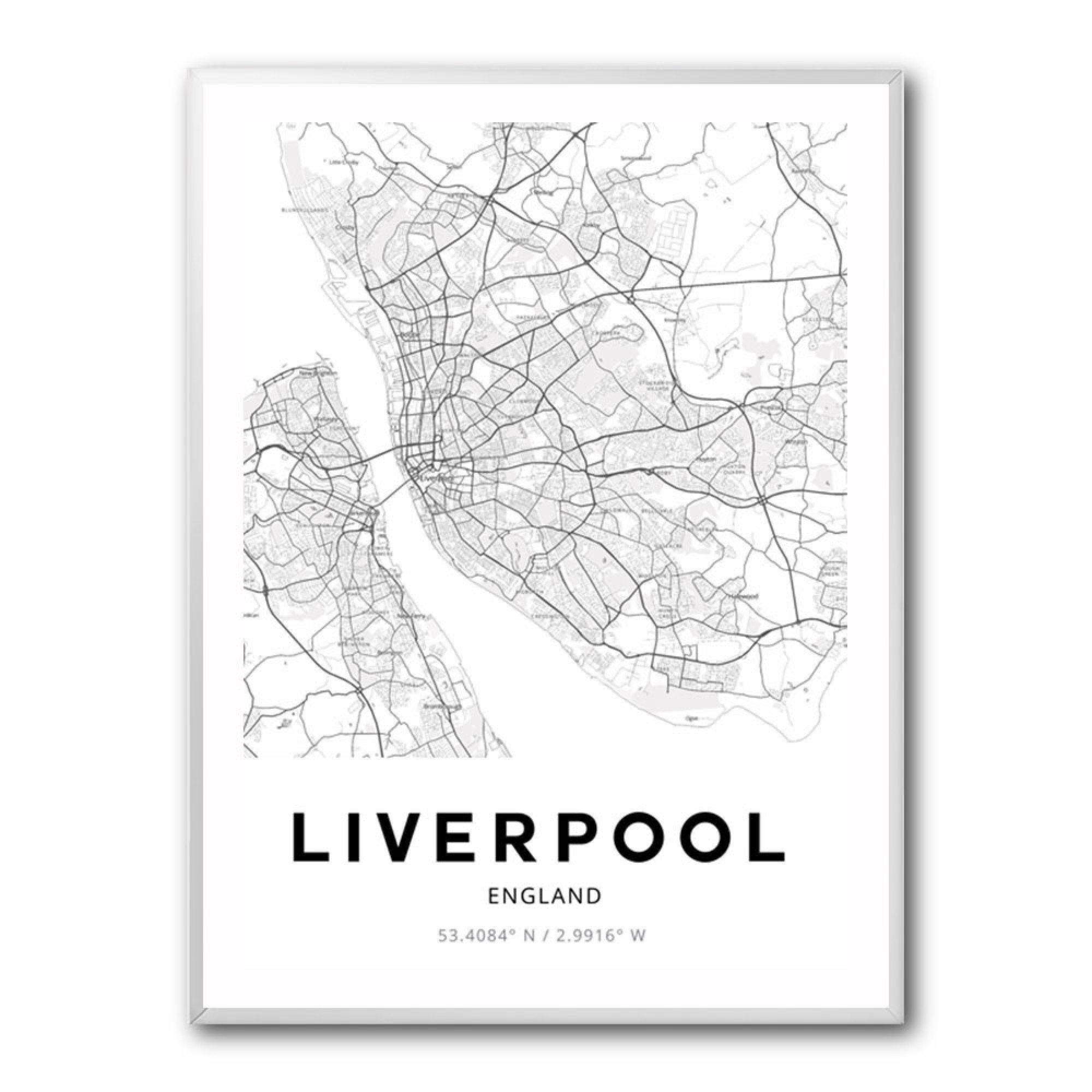 Liverpool City Map Wall Art